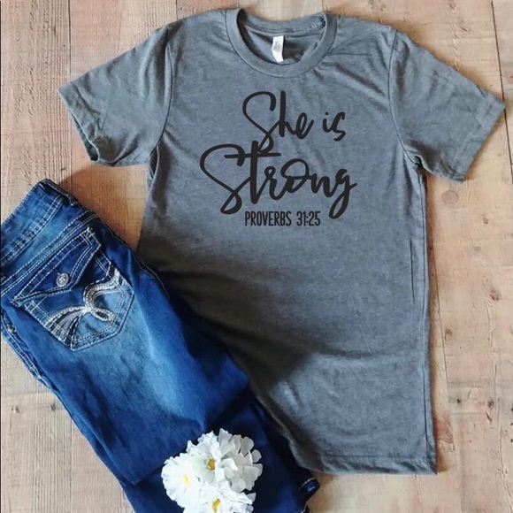 Bella Canvas Tops - She is strong tee custom unisex